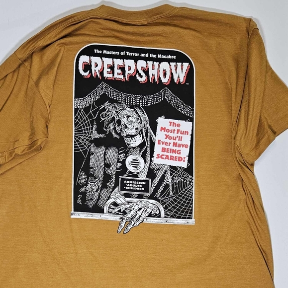 Creepshow T-Shirt Mens Halloween Horror Fall Mustard Color Retro Inspired Tee - Picture 5 of 8